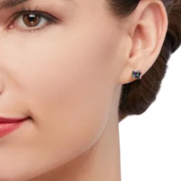 New-Savvy Cie Jewels Mystic Quartz Sterling Silver Stud Earrings - Picture 4 of 5